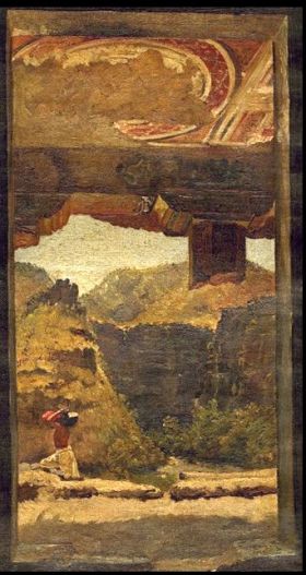 Ajanta view from the veranda of cave XVI by J Griffiths