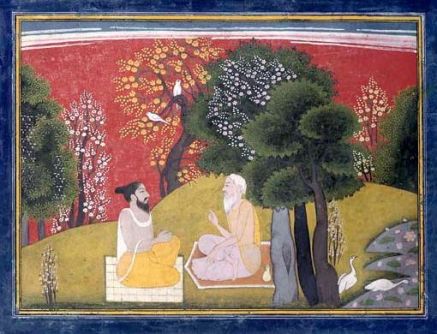 Jaimuni questions Markandeya, Garwhal c 1785, 17.8x24.7cm