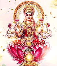 Lakshmi seated on lotus