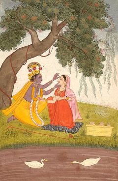 Krishna Adorns Radha with a Tilak